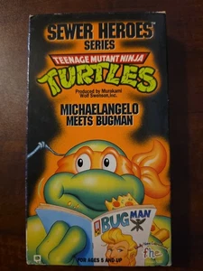 TMNT Michaelangelo Meets Bugman VHS 1990 Family Home Entertainment Turtles - Imagen 1 de 2