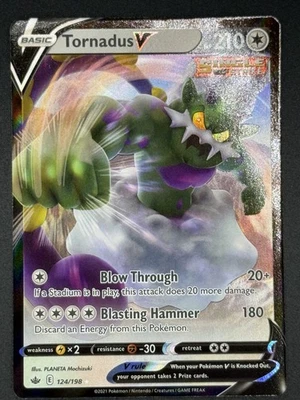 Tornadus V 124/198 Pokemon TCG SWSH06: Chilling Reign Ultra Rare Near Mint - Image 1 of 2