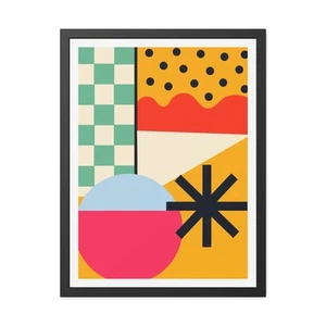 Kurian 5 - Colorful Geometric Art Framed Poster - Modern Decor for Home & Office - Picture 1 of 25