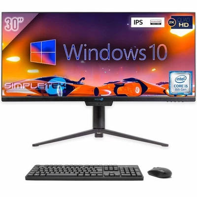 AIO ALL IN ONE I5 21:9 ULTRAWIDE 30" WINDOWS 10 4GB 240GB 2K IPS WIFI 6 PC BT - Image 1 of 4