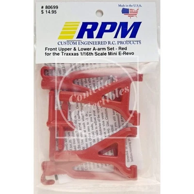 RPM Red Upper & Lower A-Arm Set for 1/16 Mini E-Revo #80699 - Image 1 of 3