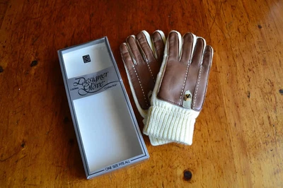 Guantes de diseñador vintage Berkshire para mujer con cuero Foto 1 de 4