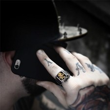 Men Rings Punk Retro Pirate Skull Cross Vintage Gothic Personalized Jewellery