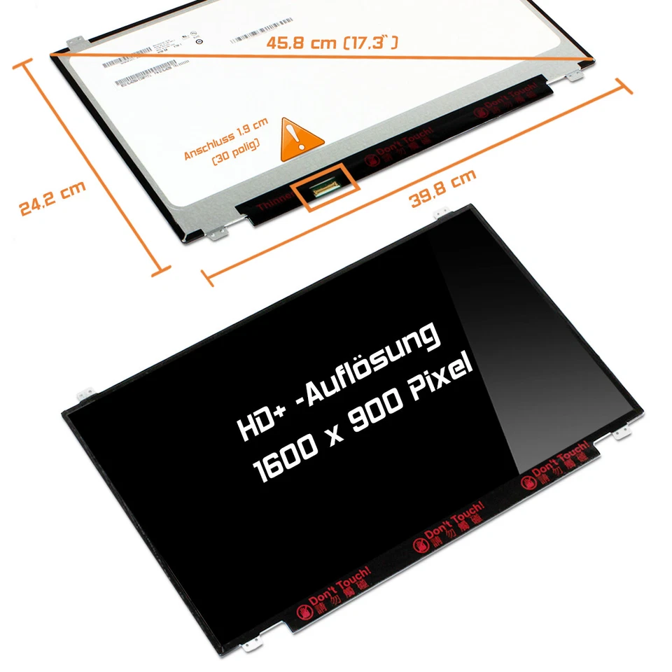 17,3" LED Display glossy passend für BOE NT173WDM-N11 WSXGA 1600x900 - Bild 1 von 1