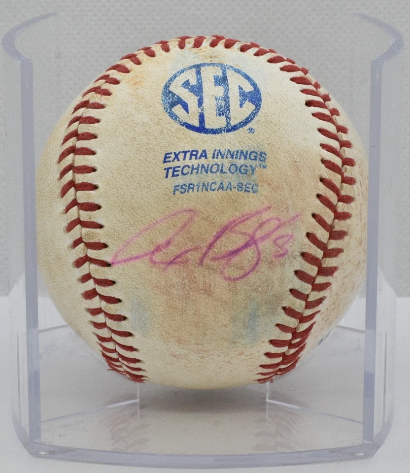 Alex Bregman Signed Game Used Baseball LSU NCAA College JSA COA - Image 1 of 4