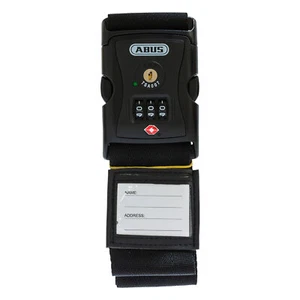 ABUS 620TSA/192 Kofferband 192cm Koffergurt mit Zahlenschloss & Adressfeld Black - Bild 1 von 2