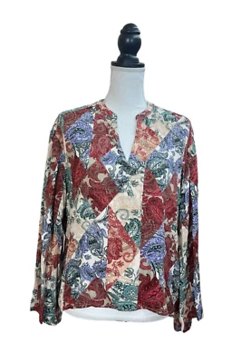 Blusa para mujer Jessica Simpson multicolor parche cachemir S Foto 1 de 4