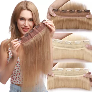 Thick One Piece Clip In 100% RealRemy Human Hair Extensions 3/4 Full Head 8"-24" - Picture 1 of 46