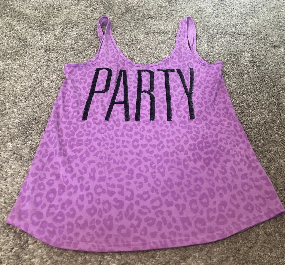 VICTORIAS SECRET ROSA ANIMAL PRINT FIESTA PLAYA ESPALDA BAJA TANQUE BLING XS (A24) Foto 1 de 4