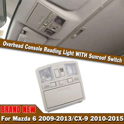 Overhead Console Reading Light w/ Sunroof Switch For Mazda 6 2009-2015 CX-9 - Imagem 1 de 4