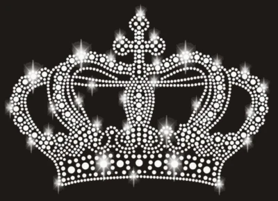 XL STRASS CORONA IMMAGINE DA STIRO HOTFIX APPLICAZIONE CROWN STRASS HOT FIX ARGENTO