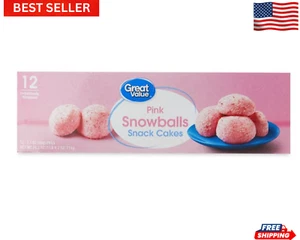 Great Value Pink Snowballs Snack Cakes, 25.2 oz, 12 Count - Picture 1 of 8