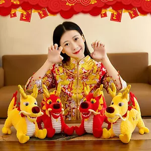 Dragon Stuffed Ornament Chinese New Year Mascot Cartoon Dragon Plush Toy Gift - Picture 1 of 16