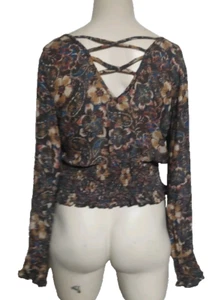 IDYLLWIND Blouse Pullover Crop Top Lightweight Women size Lg #MOD - Picture 1 of 3