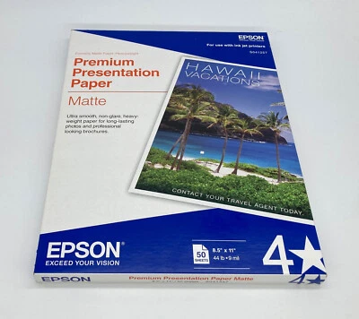 Epson S041257 Matte Paper Premium Presentation 8.5 X 11 Ink Jet - 41 SHEETS - Image 1 of 4