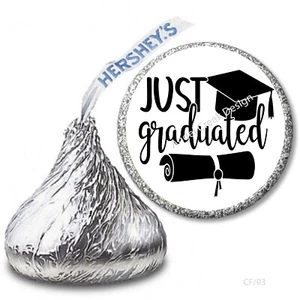 108 Just Graduated Graduation Favors Hershey Kiss Stickers Candy Wrappers - Picture 1 of 1