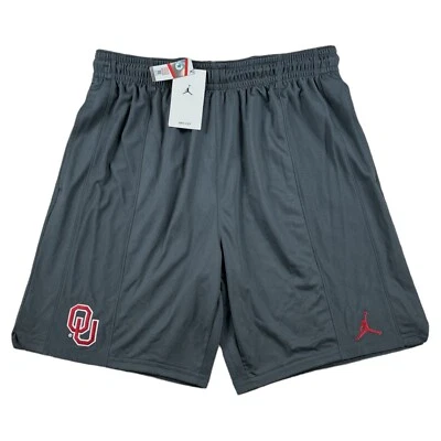 Air Jordan OU Oklahoma Sooners Shorts Dri Fit Football Mens Medium Gray $50 New - Image 1 of 4