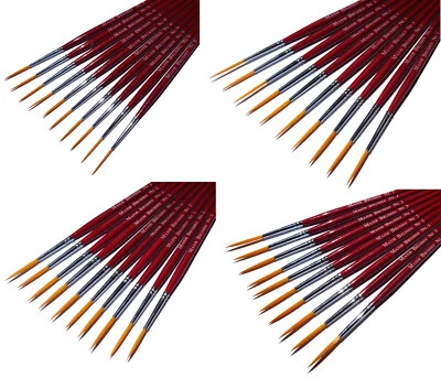 MAJOR BRUSHES Rigger Paint Brush Set Of 10 Artist Signwriting Lettering Watercolour Brushes