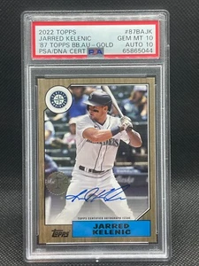 Jarred Kelenic - 2022 Topps 1987 On Card GOLD AUTO - SP SN /50 PSA 10 / 10 Pop 1 - Picture 1 of 2