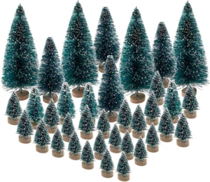 36PCS Mini Artificial Christmas Trees Plastic Sisal Trees Bottle Brush Trees Sno - Picture 1 of 5