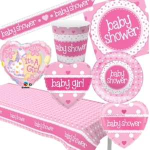 Pink Girl Baby Shower Party Supplies Balloons Decorations Tableware - Polka Dots - Picture 1 of 31