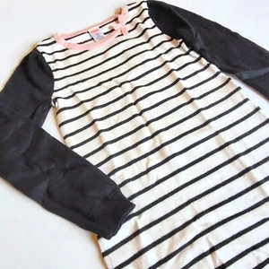 Gymboree Girls sz 10 "Blushing Swan" Black Striped Sweater Dress NWT - Picture 1 of 3