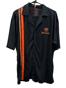 Jagermeister camicia bowling uomo XL con bottoni nera colletto manica corta retrò - Foto 1 di 9
