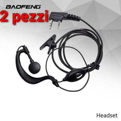 2PZ AURICOLARE BAOFENG RADIO UV5R 888s RICETRASMITTENTE WALKIETALKIE UV9R UV82