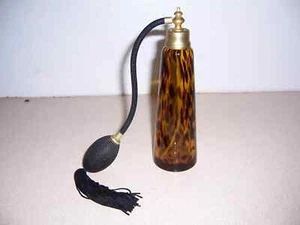 Vintage IRice Kunst Glas Leopard Schildkröte Muster Parfüm Flasche Zerstäuber - Bild 1 von 3