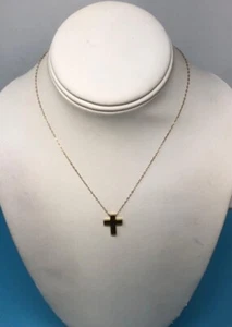 NWT 14K Yellow Gold w/ Hollow Cross Chain Link 18" Necklace 1.63 Grams - Bild 1 von 4