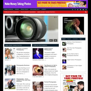 Make Money Taking Photos Website Beautifully Designed Mobile Responsive Theme - Picture 1 of 3