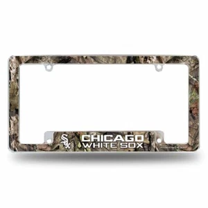 Chicago White Sox Chrome Metal License Plate Frame with Mossy Oak Camo Design - Picture 1 of 5
