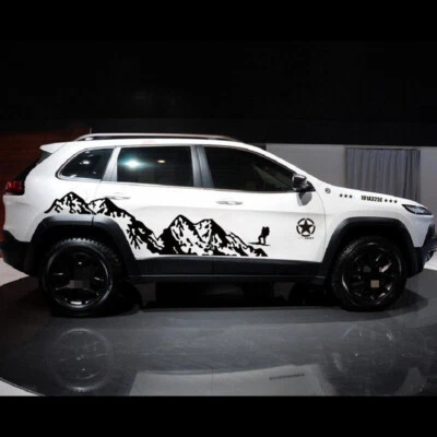 Calcomanía de montaña 4X4 OFFROAD pegatina lateral puerta coche para Jeep Grand Cherokee Compass Foto 1 de 4