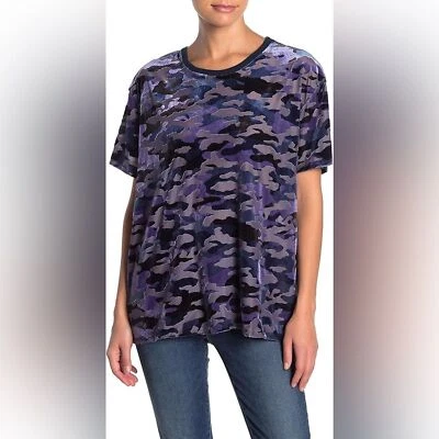 Camiseta de peluche Free People We the Free Velvet Burnout camuflaje talla grande caprichoso Foto 1 de 4