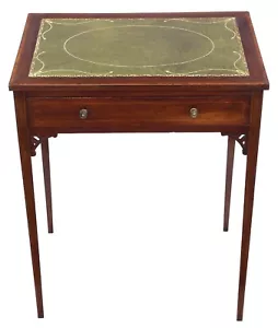 Antique Quality C1900 Inlaid Mahogany Ladies Writing Table Desk Side Dressing - Picture 1 of 8