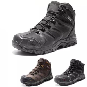 Wide Size Men's Waterproof Work Boots Steel Toe Safety Hiking Construction Boots - Picture 1 of 25