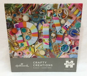 Hallmark Jigsaw Puzzle 300 Piece Crafty Creations DYI Craft Theme Sewing Thread - Picture 1 of 2