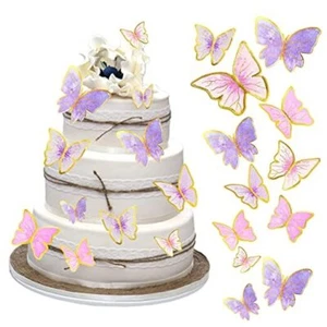 60Pcs Butterfly Cupcake Topper Gold, Lively 3D Butterflies for Cake Pink Purple - Picture 1 of 7