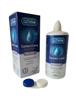 Optivive Contact Lens All-in-One Solution 360ml for soft & silicone lenses+ case