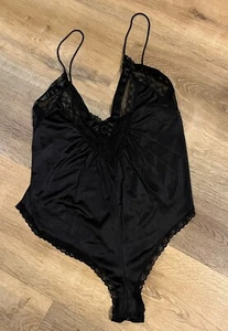 Full Black Lace Pretty Camisole With Snap Crotch Measurements Follow - Picture 1 of 10