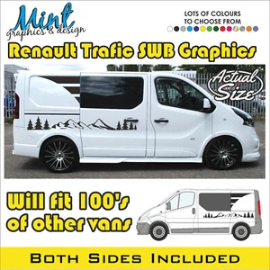 SWB RENAULT TRAFIC AUTOCARAVANA CÁMPER RAYAS CALCOMANÍAS PEGATINAS FURGONETA GRÁFICOS 053 - Imagen 1 de 4