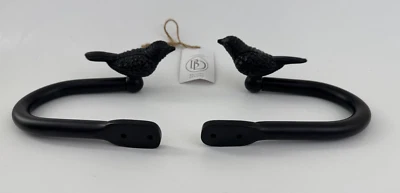 Ballard Designs Set 2 Cortinas Cortinas Pájaro TIEBACKS Negro Hierro Metal Nuevo Foto 1 de 4