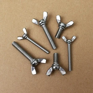 8# - 32 10# - 24 3/16" 1/4" 5/16" 304 Tornillos de pulgar ala de acero inoxidable - Imagen 1 de 3