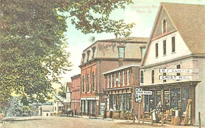 Richmond ME B. F. Curtis Grist Mill Hardware Stores Horse & Wagon Postcard - Bild 1 von 2
