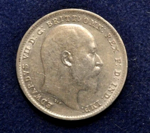 1903 Great Britain Three Pence Silver Coin - Picture 1 of 2
