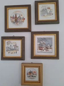 Fünf Lithographien Limitiert Barbara Fürstenhöfer Miniaturen In Holzrahmen - Bild 1 von 6