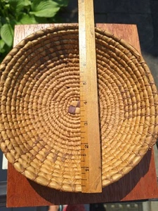Antique NativeAmerican Hand Woven Grass Coil Basket Faded                        - Picture 1 of 17