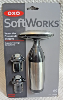 NUEVO OXO Softworks Conservador de Vino al Aspirador con 2 Tapones Foto 1 de 2