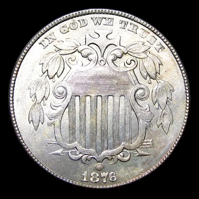 1876 Shield Nickel ---- Unc Coin ---- #758M - Image 1 of 3