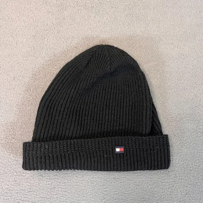 Tommy Hilfiger Bandera Logo Gorro Talla Única Negro Elástico Ala Doblada Pescador Foto 1 de 4